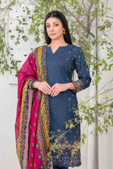 Shazmina By Tawakkal Unstitched 3 Piece Emb Lawn Vol-02 Collection-D-1057