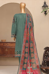 Sada Bahar Stitched 3 Piece Premium Emb & Printed Lawn Suit-D-1060-Teal