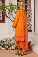 Sada Bahar Stitched 3 Piece Emb Summer Lawn Suit-D-11455-Orange