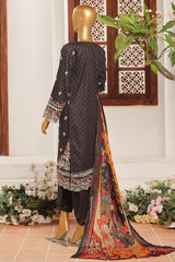 Sada Bahar Stitched 3 Piece Emb Summer Lawn Suit-D-11491-Black