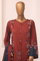 Sada Bahar Stitched 3 Piece Printed Lawn Vol-14 Suit-D-1201-BROWN