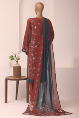 Sada Bahar Stitched 3 Piece Printed Lawn Vol-14 Suit-D-1201-BROWN