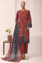 Sada Bahar Stitched 3 Piece Printed Lawn Vol-14 Suit-D-1201-BROWN
