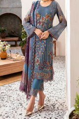 Rangoon By Ramsha Unstitched 3 Piece Luxury Emb Chiffon Vol-12 Suit-D-1202