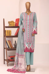 Sada Bahar Stitched 3 Piece Printed Lawn Vol-14 Suit-D-1206-AZURE