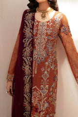Rangoon By Ramsha Unstitched 3 Piece Luxury Emb Chiffon Vol-12 Suit-D-1209