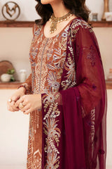 Rangoon By Ramsha Unstitched 3 Piece Luxury Emb Chiffon Vol-12 Suit-D-1209