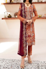 Rangoon By Ramsha Unstitched 3 Piece Luxury Emb Chiffon Vol-12 Suit-D-1209