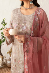 Rangoon By Ramsha Unstitched 3 Piece Luxury Emb Chiffon Vol-12 Suit-D-1212