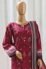 Sada Bahar Stitched 3 Piece Printed Khaddar Vol-02 Suit-D-15-Maroon