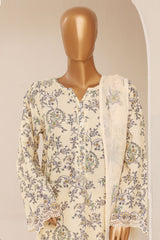Raya By Sada Bahar Stitched 3 Piece Festive Emb Lawn Suit-D-1545-CREAM
