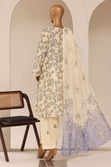 Raya By Sada Bahar Stitched 3 Piece Festive Emb Lawn Suit-D-1545-CREAM