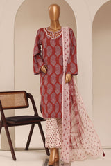 Raya By Sada Bahar Stitched 3 Piece Festive Emb Lawn Suit-D-1550-BROWN