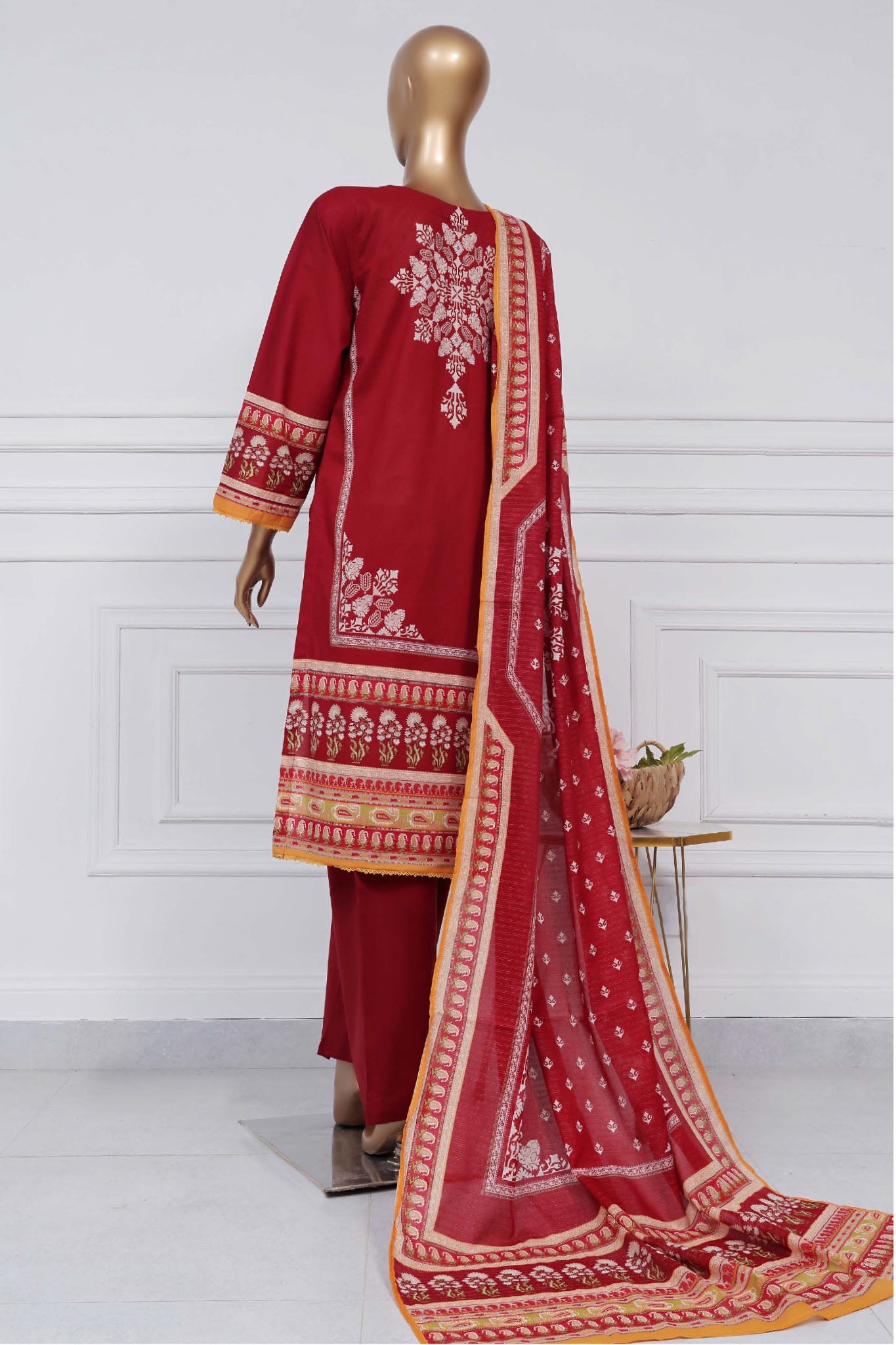 Sada Bahar Stitched 3 Piece Printed Lawn Vol-02 Collection'2025-PR-1296-Red