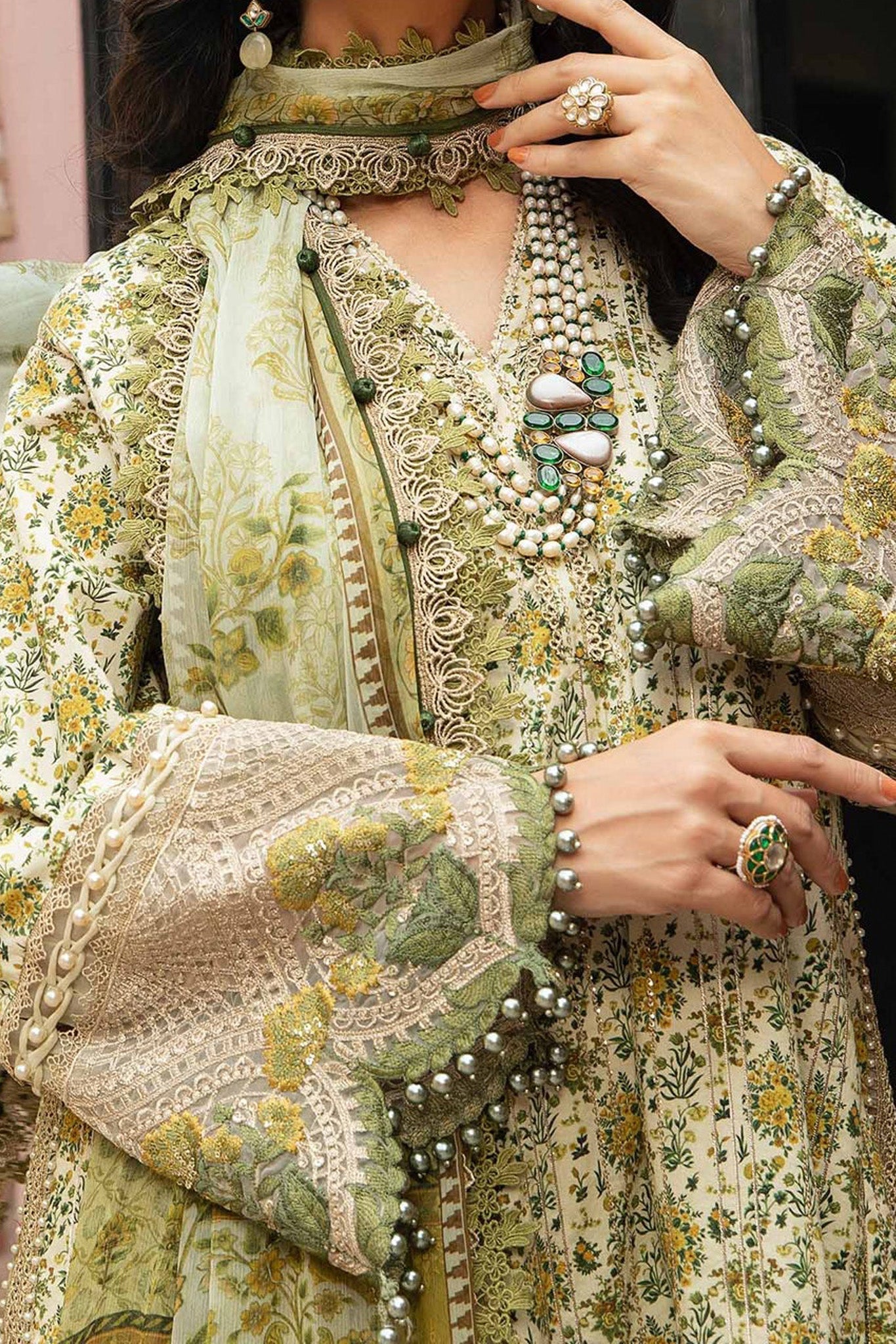 M Prints By Maria B Unstitched 3 Piece Luxury Emb Lawn Eid 2 Edit Collection'2024-MPT-2207-A