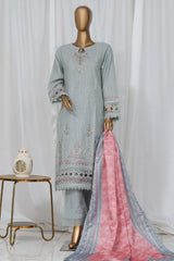 Sada Bahar Stitched 3 Piece Luxury Emb Khaddar Vol-02 Suit-LEK-22-Sky Blue