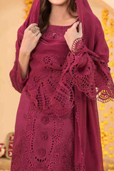 Zala By Tawakkal Unstitched 3 Piece Fancy Emb Lawn Suit-D-2584