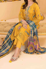Zala By Tawakkal Unstitched 3 Piece Fancy Emb Lawn Suit-D-2585