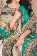 Ursiya By Tawakkal Unstitched 3 Piece Emb Digital Printed Lawn Suit-D-2609
