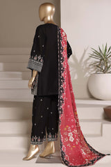 Eclair By Sada Bahar Stitched 3 Piece Emb Lawn Suit-D-264-BLACK