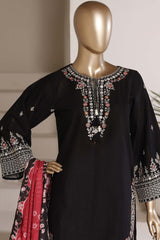 Eclair By Sada Bahar Stitched 3 Piece Emb Lawn Suit-D-264-BLACK