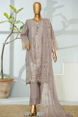 Bin Saeed Stitched 3 Piece Luxury Emb Lawn Suit-D-2700 GRAY