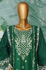 Bin Saeed Stitched 3 Piece Luxury Emb Lawn Suit-D-2701 GREEN