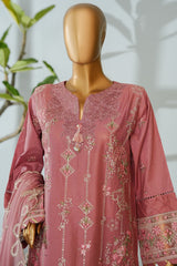 Bin Saeed Stitched 3 Piece Luxury Emb Lawn Suit-D-2702 PINK