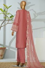 Bin Saeed Stitched 3 Piece Luxury Emb Lawn Suit-D-2702 PINK
