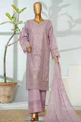 Bin Saeed Stitched 3 Piece Luxury Emb Lawn Suit-D-2703 PURPLE