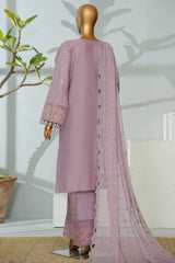 Bin Saeed Stitched 3 Piece Luxury Emb Lawn Suit-D-2703 PURPLE