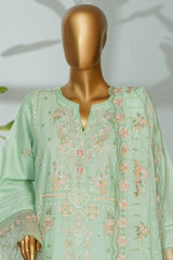 Bin Saeed Stitched 3 Piece Luxury Emb Lawn Suit-D-2706 GREEN