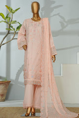 Bin Saeed Stitched 3 Piece Luxury Emb Lawn Suit-D-2709 PEACH