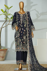 Bin Saeed Stitched 3 Piece Luxury Emb Lawn Suit-D-2711 BLUE