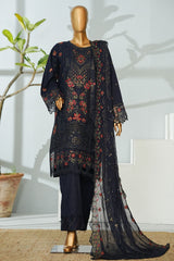 Bin Saeed Stitched 3 Piece Luxury Emb Lawn Suit-D-2712 BLUE