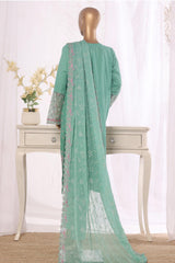 Bin Saeed Stitched 3 Piece Luxury Emb Lawn Suit-D-2714 GREEN