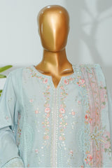 Bin Saeed Stitched 3 Piece Luxury Emb Lawn With Chiffon Dupatta- D-2760 FEROZI