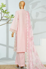 Bin Saeed Stitched 3 Piece Luxury Emb Lawn With Chiffon Dupatta- D-2761 PINK