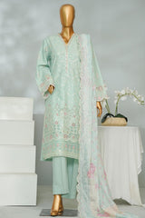 Bin Saeed Stitched 3 Piece Luxury Emb Lawn With Chiffon Dupatta- D-2762 ANGORI