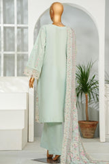 Bin Saeed Stitched 3 Piece Luxury Emb Lawn With Chiffon Dupatta- D-2763 FEROZI