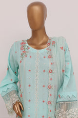 Bin Saeed Stitched 3 Piece Luxury Emb Lawn Vol-06 Suit-D-2844-Ferozi