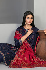 Efza By Tawakkal Unstitched 3 Piece Fancy Emb Lawn Suit-D-2972