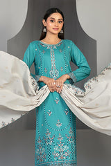 Efza By Tawakkal Unstitched 3 Piece Fancy Emb Lawn Suit-D-2973