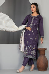 Efza By Tawakkal Unstitched 3 Piece Fancy Emb Lawn Suit-D-2974