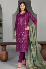 Efza By Tawakkal Unstitched 3 Piece Fancy Emb Lawn Suit-D-2976