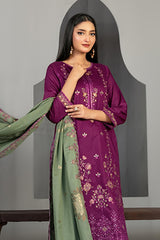 Efza By Tawakkal Unstitched 3 Piece Fancy Emb Lawn Suit-D-2976