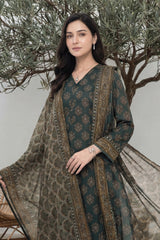Arshi By Tawakkal Stitched 3 Piece Printed Rotary Lawn Suit-D-2996-Green