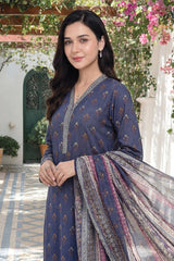 Arshi By Tawakkal Stitched 3 Piece Printed Rotary Lawn Suit-D-2998-Blue