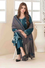 Araceli By Tawakkal Stitched 3 Piece Fancy Emb Belgian Viscose Suit-D-3711