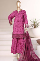 Malika By Sada Bahar Stitched 3 Piece Festive Emb Lawn Vol-02 Suit-D-3929-Magenta